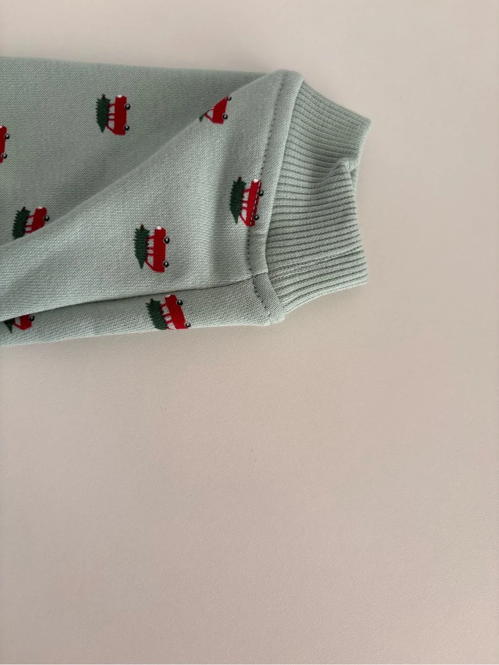cloud island Baby Sweater in Light Gray with Red Car Print 0-3m